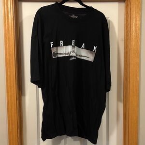 Men's Black Graphic Tee with 'Freak' Design